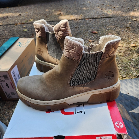 Rieker Beige Ankle Boots Felicitas - Picture 1 of 2
